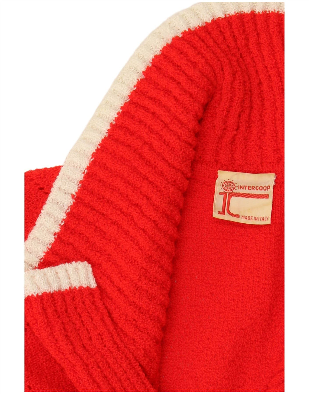 VINTAGE Pulover cardigan fără mâneci pentru femei UK 14 Medium Red Dunge