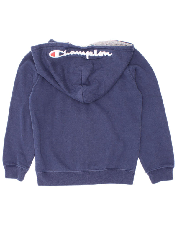 Pulover cu capota cu fermoar cu grafic Champion pentru băieți 3-4 ani 2XS Bumbac bleumarin