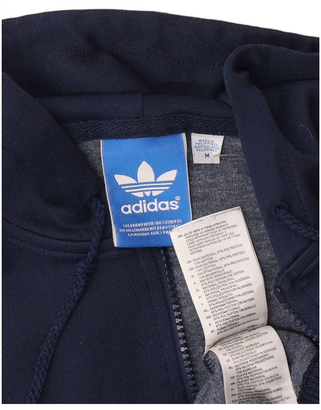 Pulover pentru bărbați Adidas Graphic Zip Hoodie, poliester mediu bleumarin