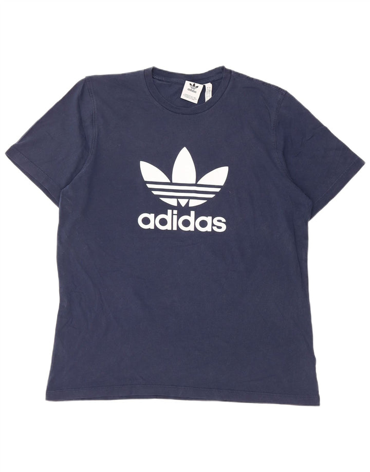 Tricou grafic ADIDAS pentru bărbați Top mare din bumbac bleumarin