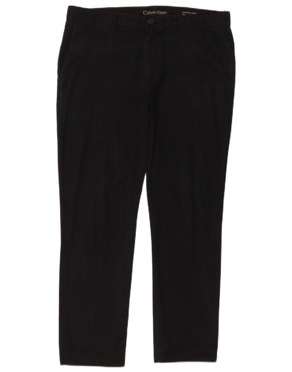 Pantaloni chino slim pentru femei Calvin Klein L33 L27 bumbac negru