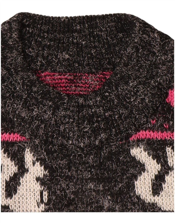 VINTAGE Pulover cu gât țestoasă pentru femei UK 18 XL cu dungi negre