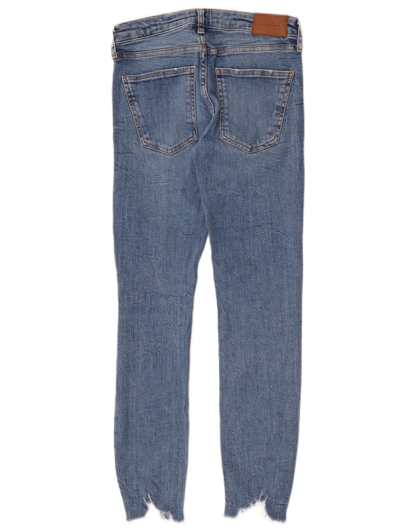 Blugi skinny distressed pentru femei Zara EU 38 Mici L28 L28 Albastru