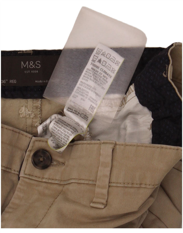 Pantaloni scurți chino pentru bărbați Marks & Spencer W36, mari, bej, bumbac