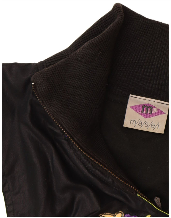 Jachetă Windbreaker cu grafică Maser M pentru femei UK 16, mare, negru, color block