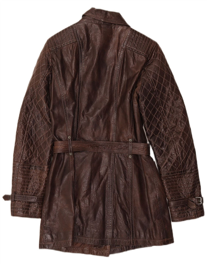 Palton de piele Gipsy pentru femei UK 10 Maro mic
