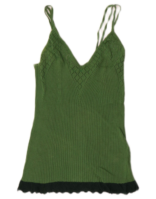 Top tricot pentru femei BENETTON UK 4 XS, verde, color block