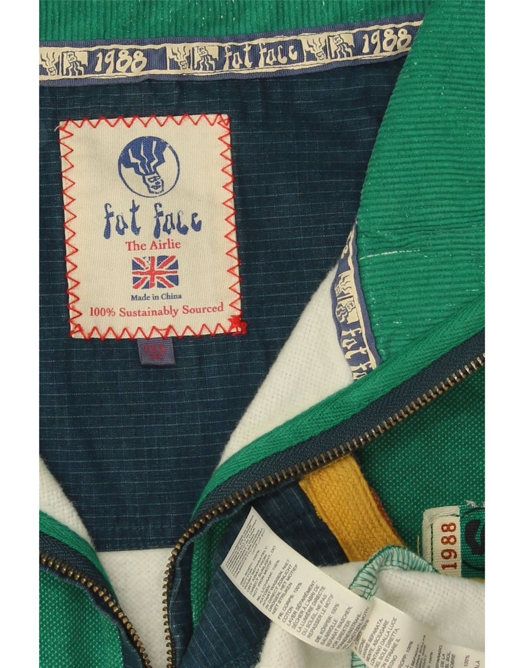 Fat Face pentru bărbați Ireland Graphic Pulover 2XL Bumbac verde