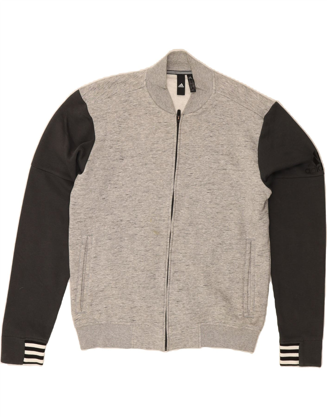 ADIDAS Mens Tracksuit Top Jacket Medium Grey Colourblock Cotton Vintage Adidas and Second-Hand Adidas from Messina Hembry 