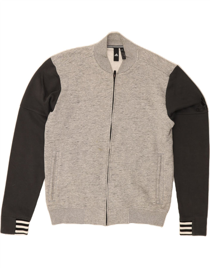 ADIDAS Mens Tracksuit Top Jacket Medium Grey Colourblock Cotton Vintage Adidas and Second-Hand Adidas from Messina Hembry 