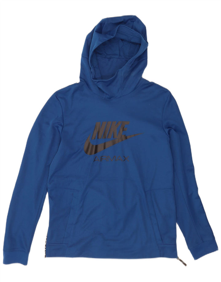 Pulover Nike pentru bărbați cu glugă grafic, bumbac albastru mediu