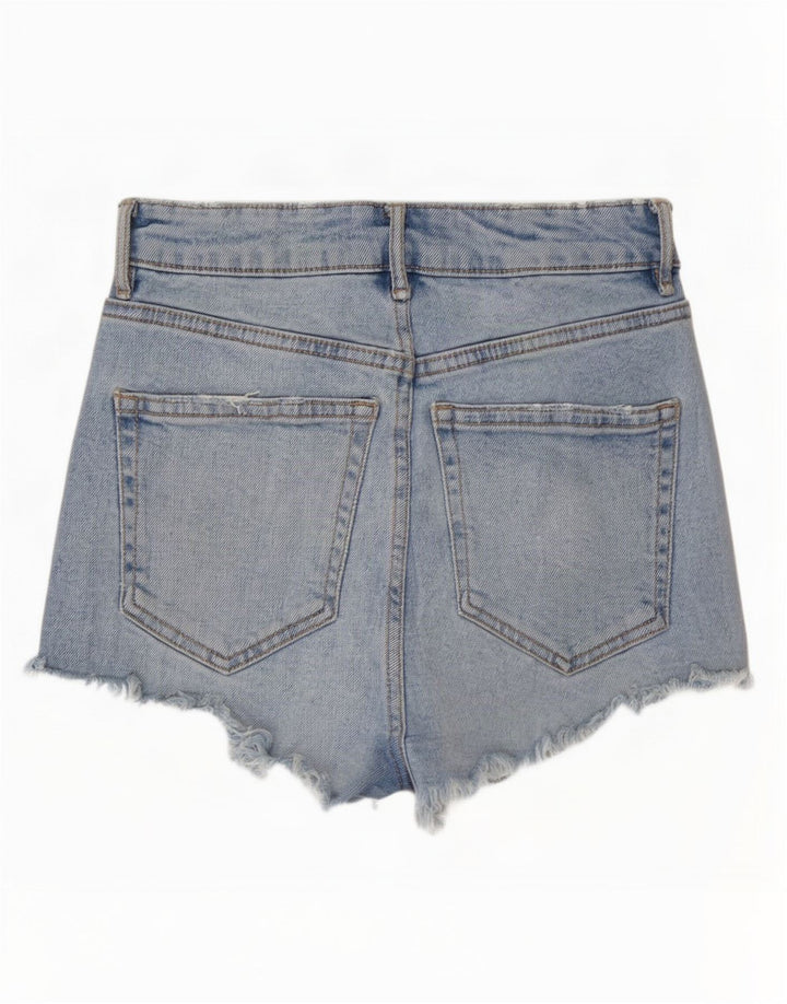 Pantaloni scurți din denim învechit pentru femei Zara EU 32 2XS W22 Albastru