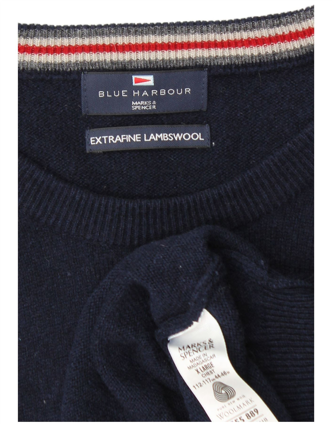 Pulover Marks & Spencer pentru bărbați, Blue Harbour, cu decolteu, XL, bleumarin
