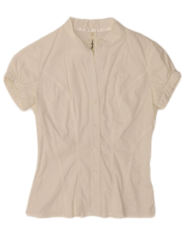 Bluză cămașă cu mânecă scurtă pentru femei PEPE Jeans UK 8 Small White