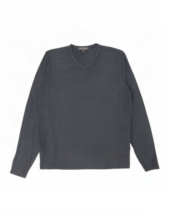 Pulover pentru bărbați Marks & Spencer, cu decolteu în V, 2XL, gri acrilic