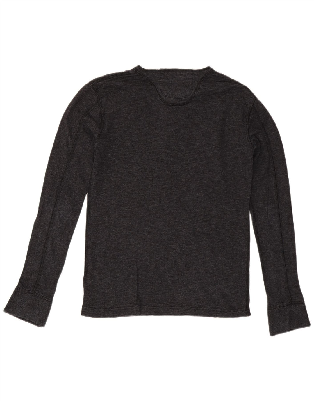 SUPERDRY Top pentru bărbați cu mânecă lungă din bumbac gri mediu