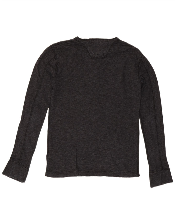 SUPERDRY Top pentru bărbați cu mânecă lungă din bumbac gri mediu