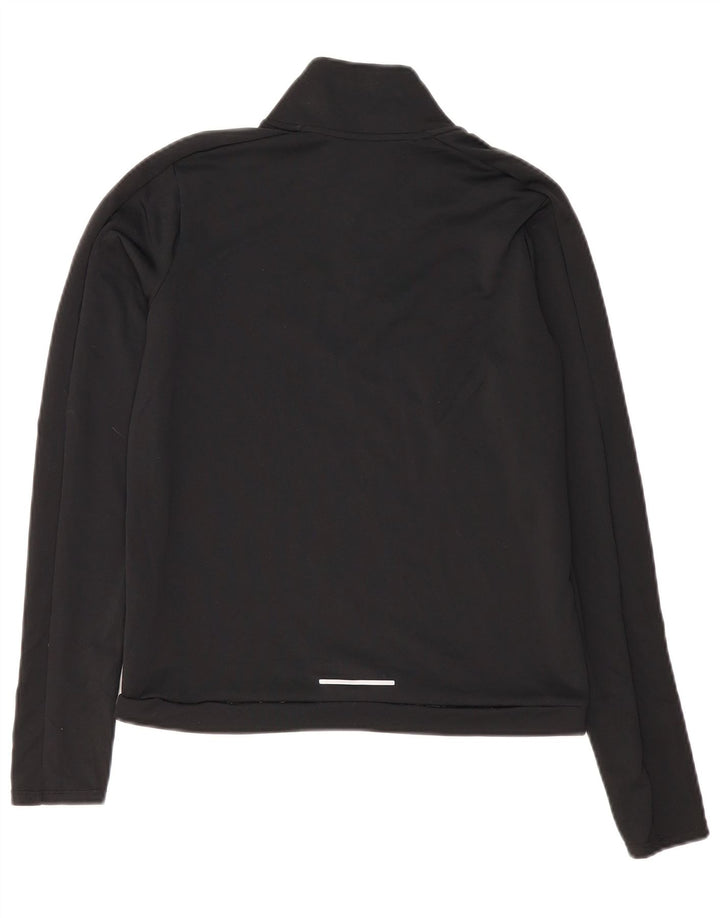 Top de trening Nike Dri Fit Zip Neck Pullover pentru femei UK 10 Small Black