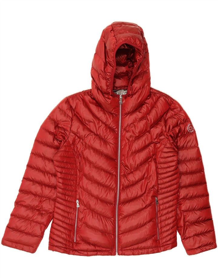 CALVIN KLEIN Womens Hooded Padded Jacket UK 18 XL Red Polyester Vintage Calvin Klein and Second-Hand Calvin Klein from Messina Hembry 