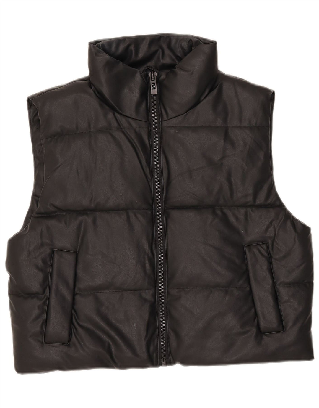 Gilet căptușit pentru femei Zara UK 14 Medium Black Poliester