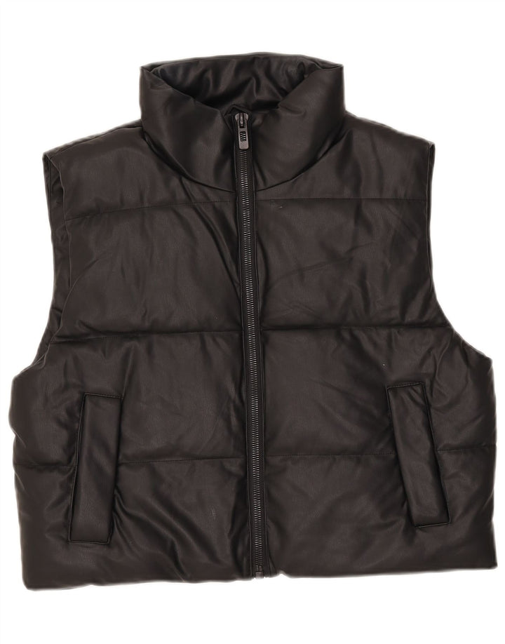 Gilet căptușit pentru femei Zara UK 14 Medium Black Poliester