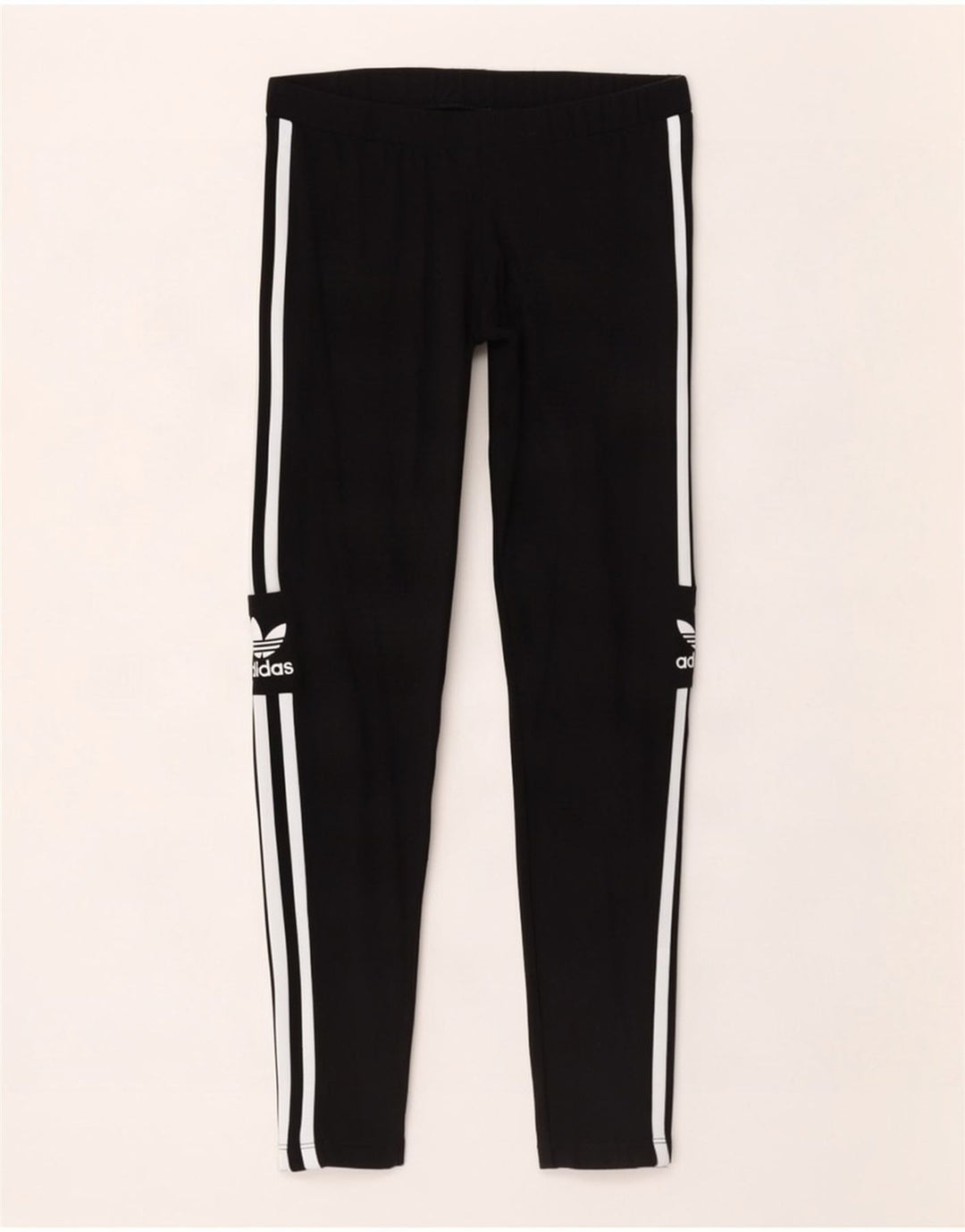 Leggings grafic Adidas pentru femei UK 12, bumbac mediu negru