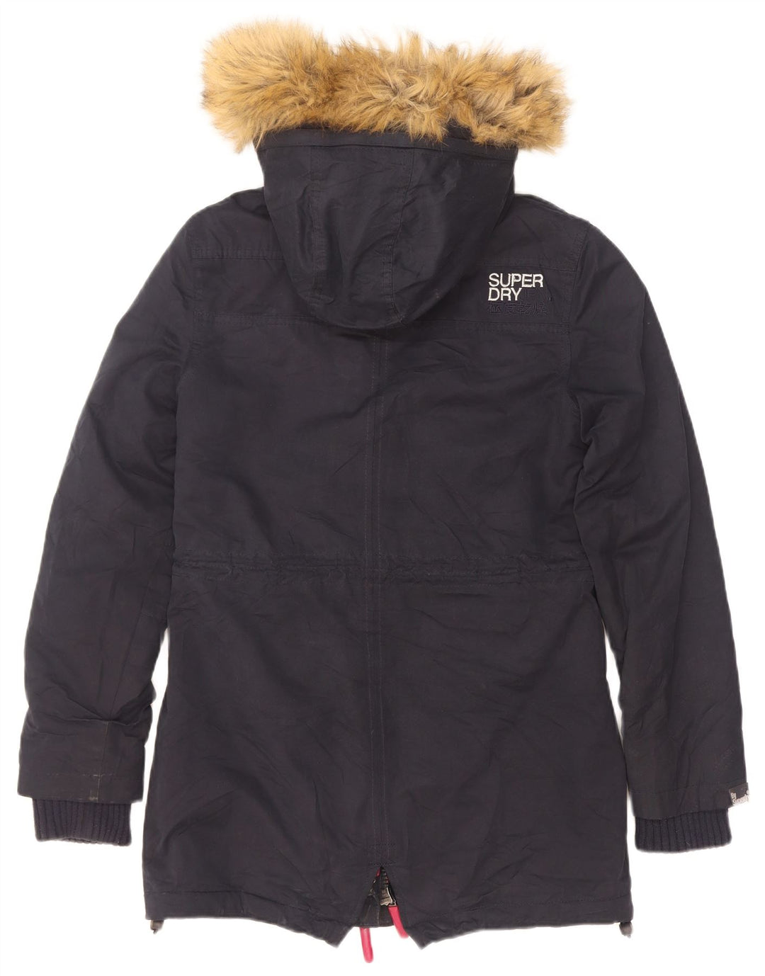 Jachetă parka Sherpa cu glugă Superdry pentru femei UK 10 Poliester bleumarin mic