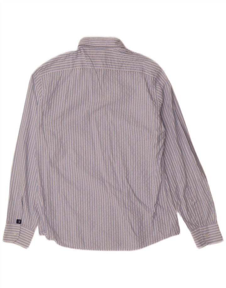 Cămașă pentru bărbați TRUSSARDI JEANS, bumbac cu dungi albastre medii