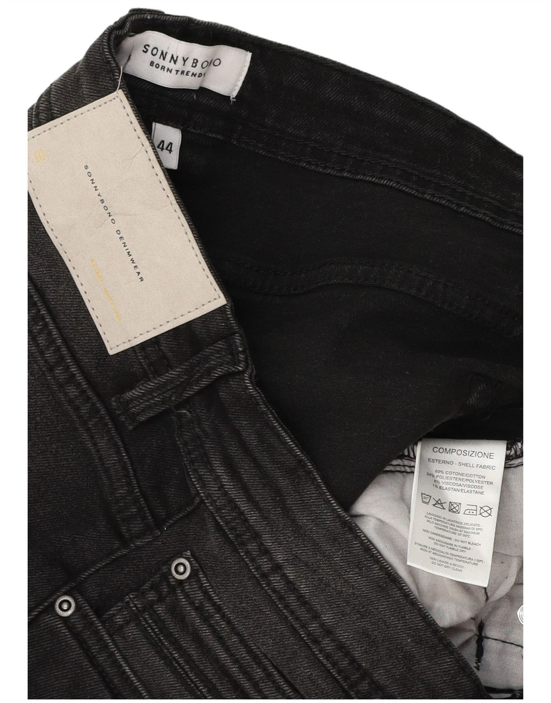 SONNY BONO Pantaloni scurți din denim pentru femei IT 44 Medium W29 Bumbac negru