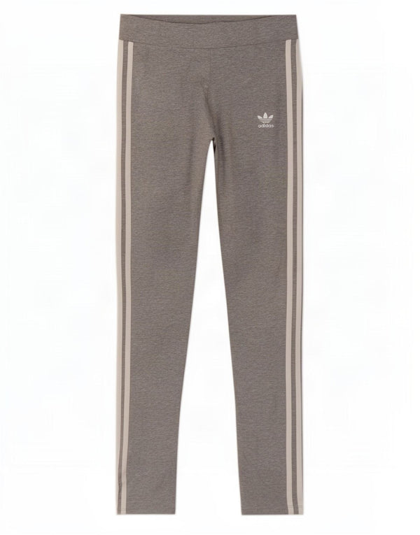 Leggings pentru femei Adidas UK 12, bumbac cu pete gri medii