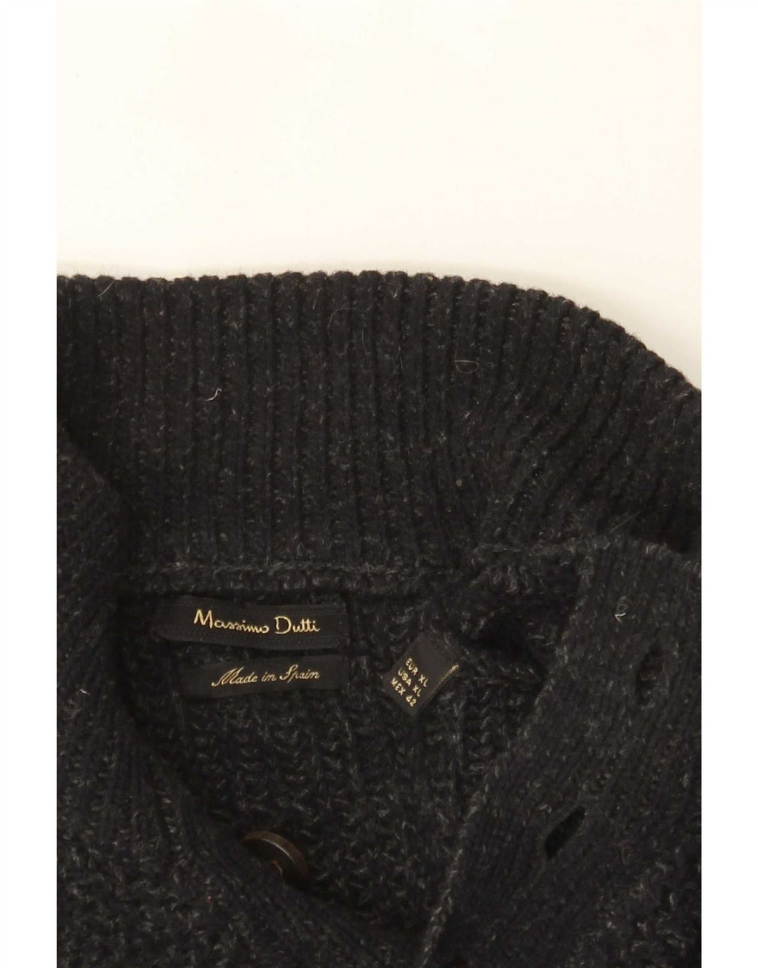 Pulover Massimo Dutti pentru bărbați, cu gât cu nasturi, XL, pete gri