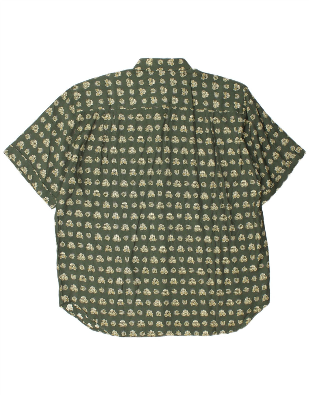 Cămașă vintage pentru femei, supradimensionată, cu model abstract, UK 16, mare, verde, geometrică