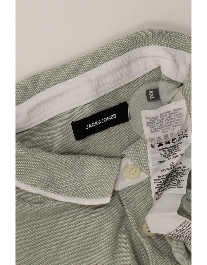 Tricou polo Jack & Jones pentru bărbați, bumbac verde 2XL