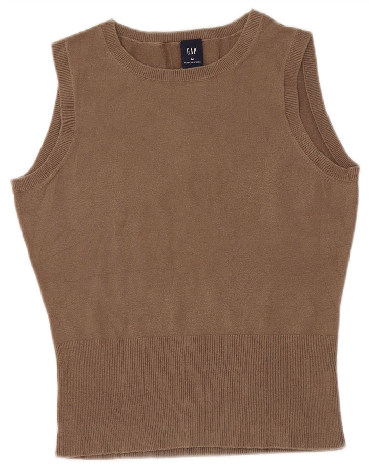Gap Womens Vest Tank Top UK 12 Medium Brown Bumbac