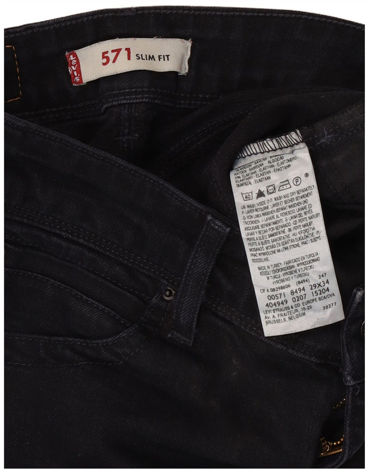 Blugi Levi's 571 Slim pentru femei W29 L30 bumbac negru