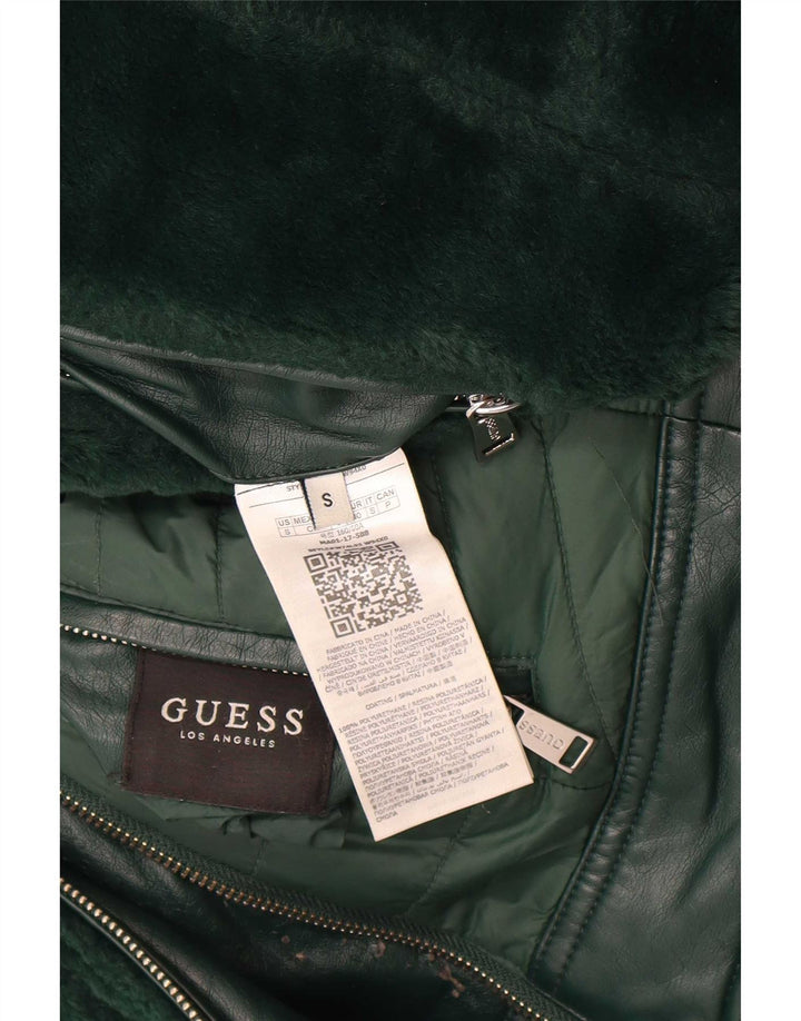 Jachetă căptușită reversibilă Guess pentru femei UK 10 Small Green Poliuretan