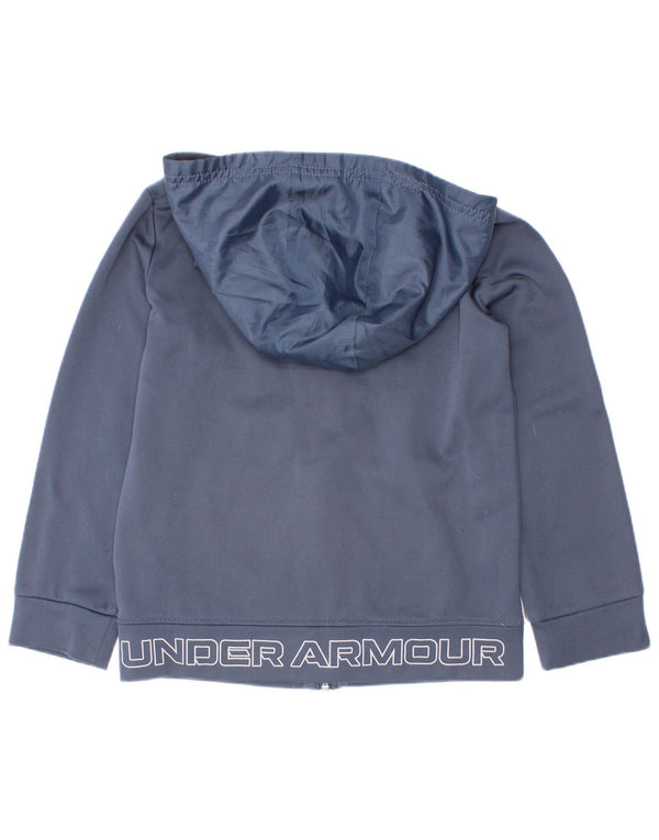 Pulover cu capota cu fermoar Under Armour pentru baieti 5-6 ani poliester bleumarin