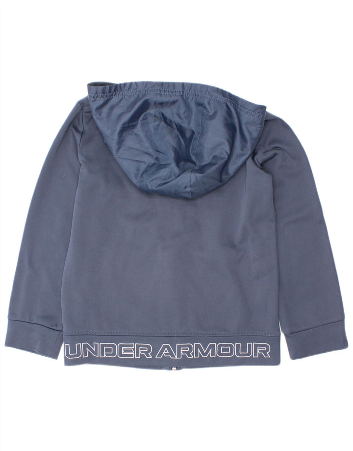 Pulover cu capota cu fermoar Under Armour pentru baieti 5-6 ani poliester bleumarin