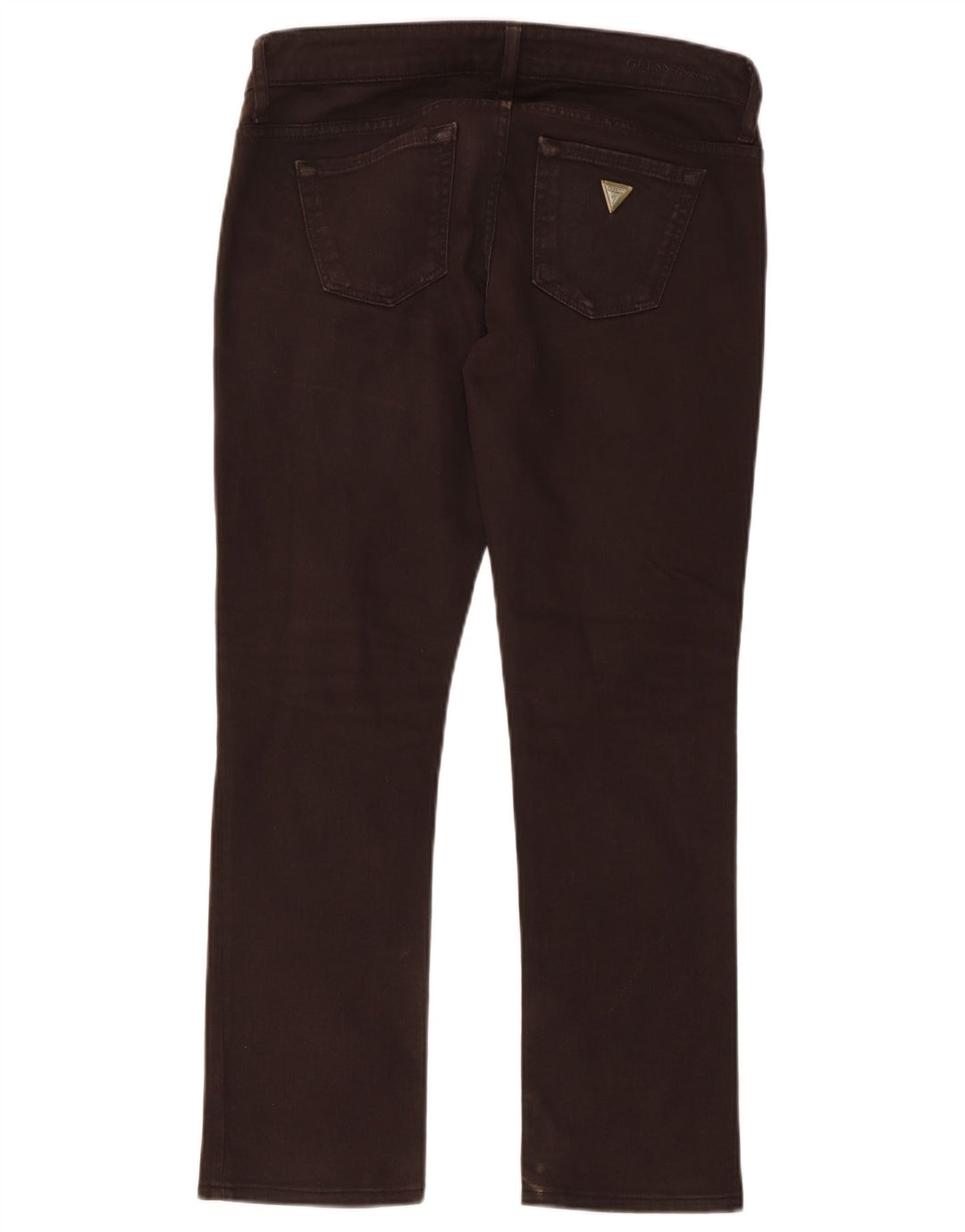 Blugi slim pentru femei Guess W29 L27 maro bumbac