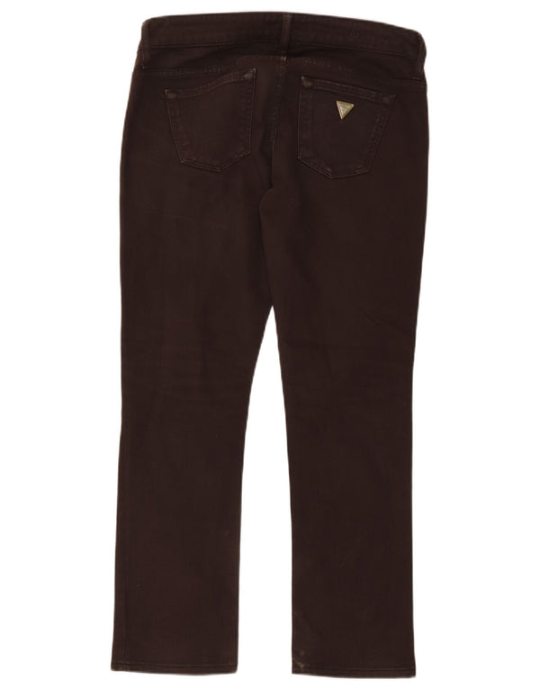 Blugi slim pentru femei Guess W29 L27 maro bumbac