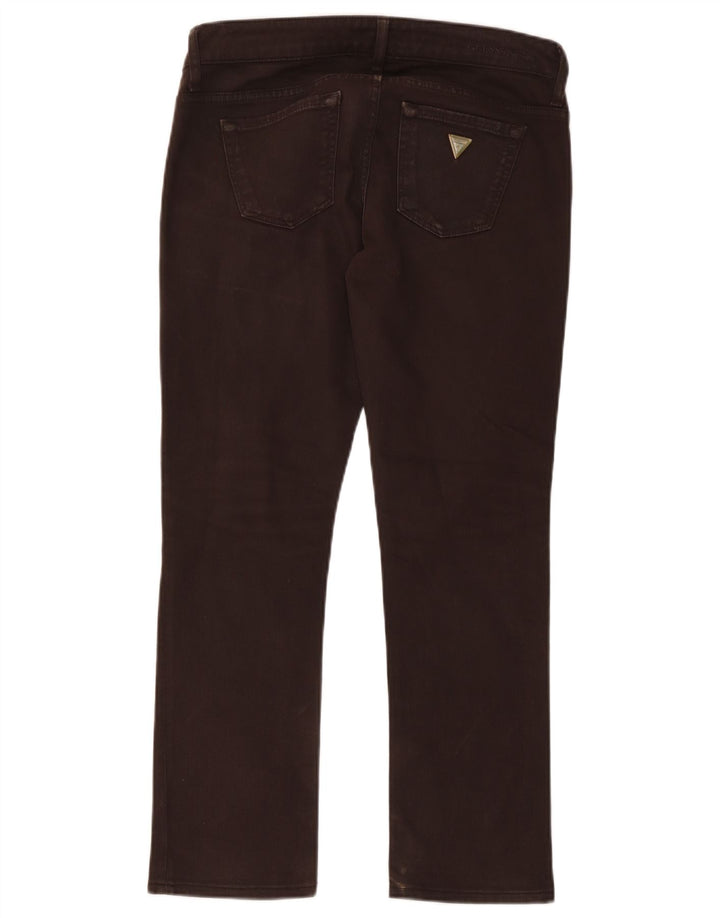 Blugi slim pentru femei Guess W29 L27 maro bumbac