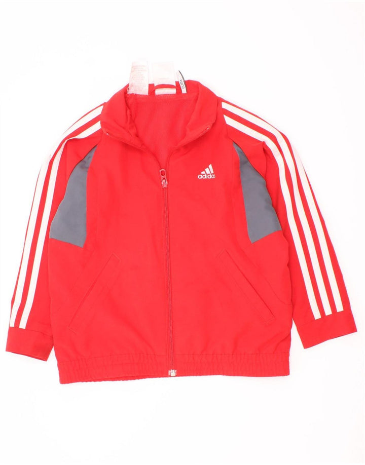 Jachetă de top pentru trening Climalite Adidas pentru băieți 4-5 ani, roșu colorblock