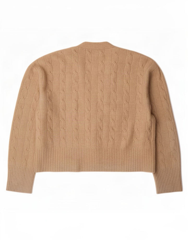 Pulover cardigan supradimensionat pentru femei Zara UK 10 Poliester bej mic