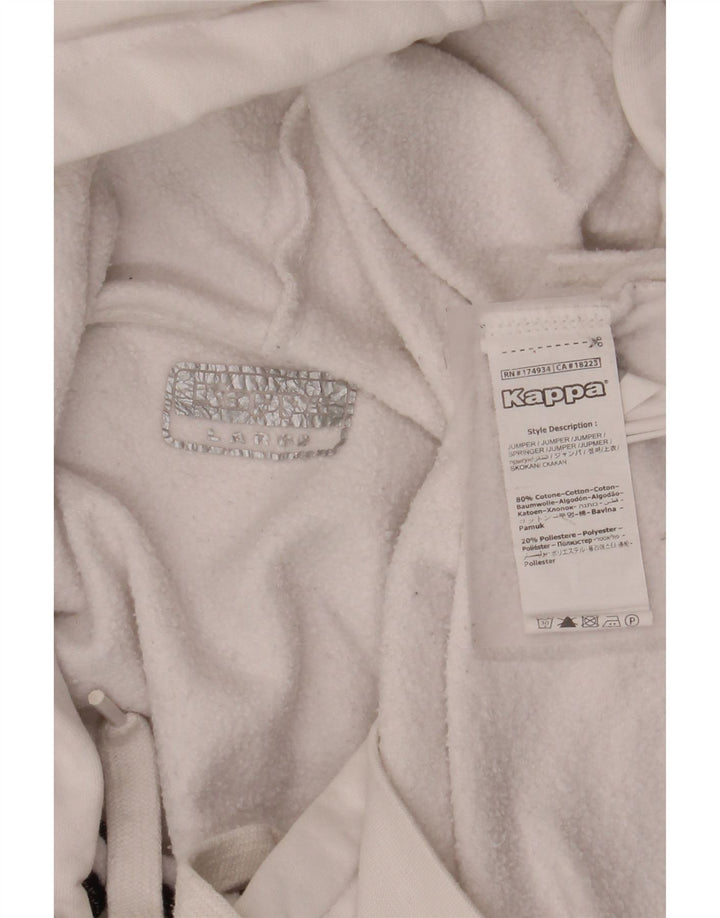 Pulover cu glugă grafic KAPPA pentru bărbați, mare, alb, bumbac