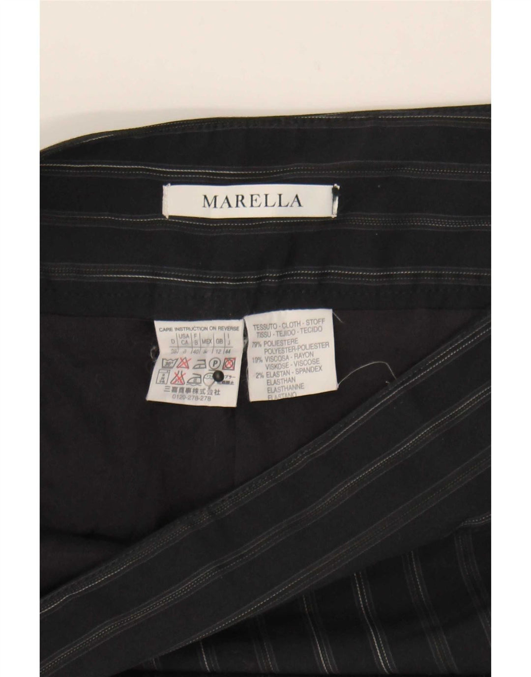 Fusta mini pentru femei Marella UK 12 Medium W32 Bleumarin cu dungi Poliester