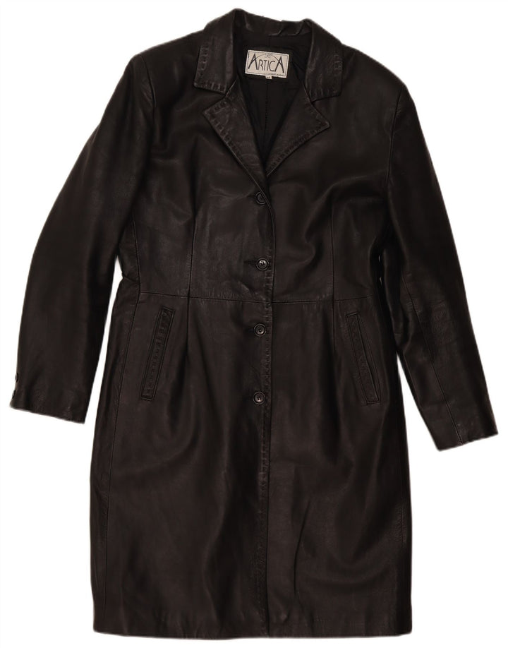 Palton din piele vintage pentru femei IT 48 XL din piele neagră