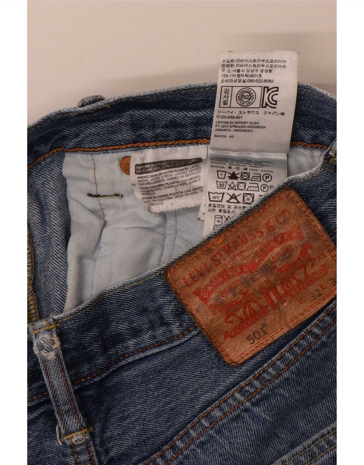 Blugi drepți distressed 501 Levi's pentru bărbați L32 L32 Bumbac albastru