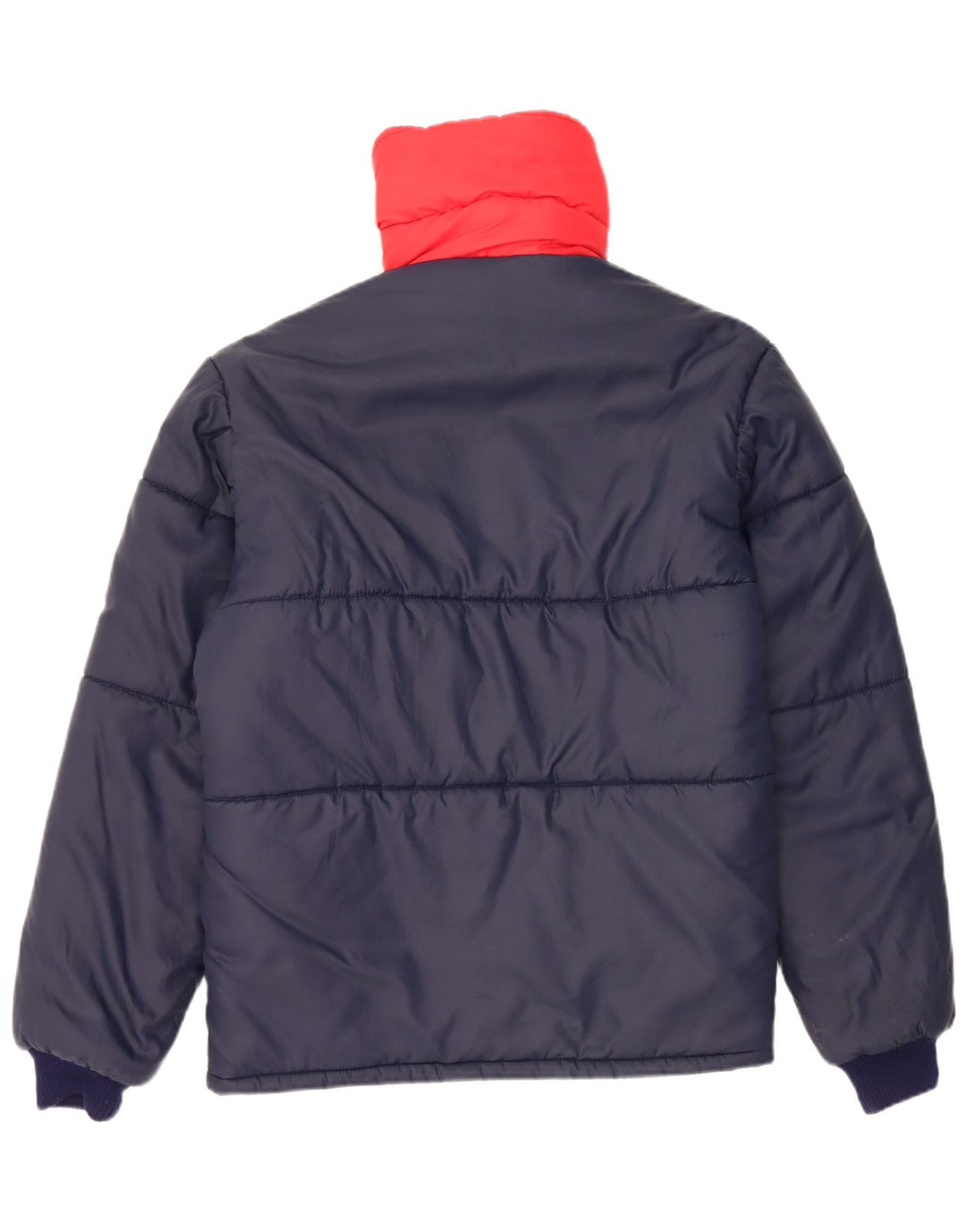 Jachetă căptușită reversibilă vintage pentru bărbați UK 38 Medium Bleumarin Colorblock