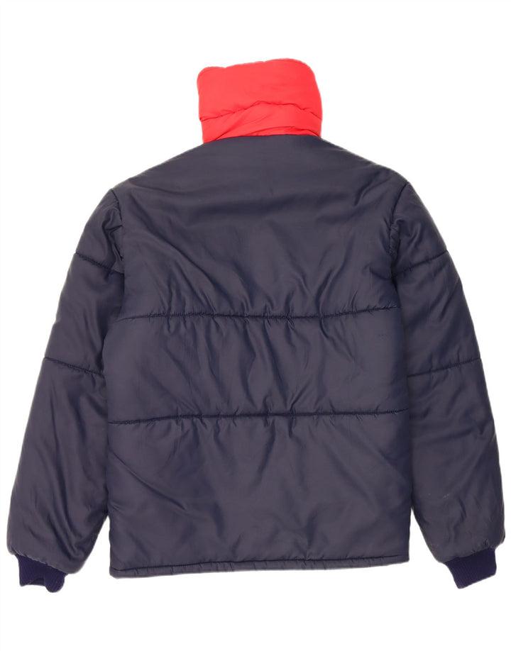 Jachetă căptușită reversibilă vintage pentru bărbați UK 38 Medium Bleumarin Colorblock