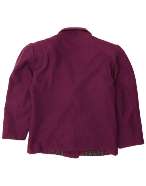 Jachetă vintage pentru femei la dublu-breasted, UK 14, violet mediu